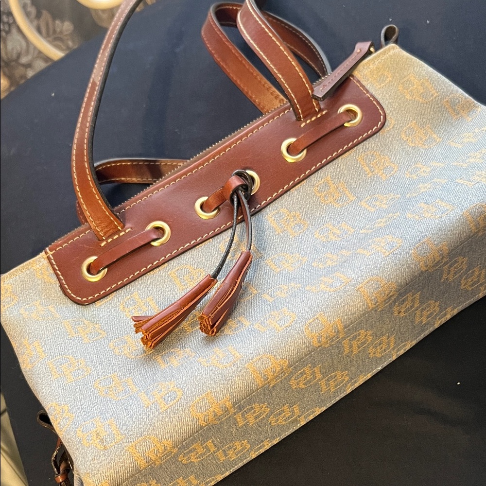 Dooney & Bourke Blue and Brown Shoulder Bag